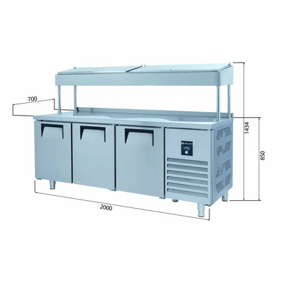 Make Up Refrigerator - 3 Doors - PTS-H 440 CR
