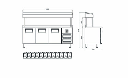 Make Up Refrigerator - 3 Doors - PTS-H 515