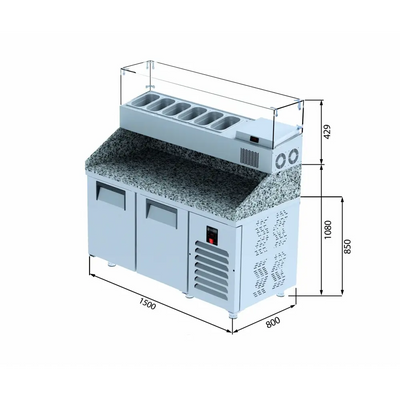 Make Up GN Refrigerators - 2 Doors Tray Capacity -PTS GR 330 CR