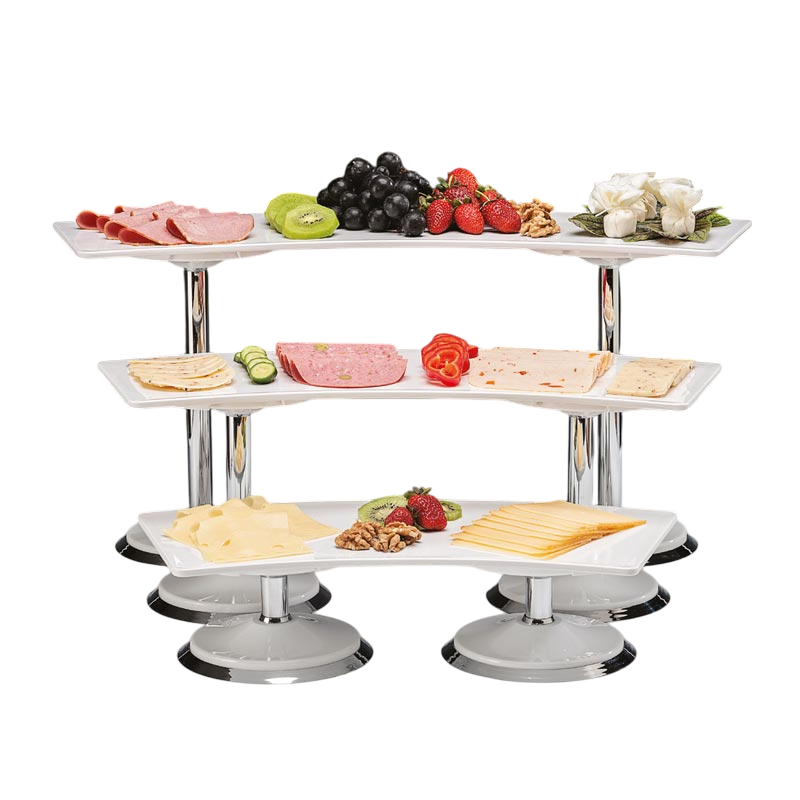 Zicco ZCP-648 Tepsili Melamin Teşhir Standı, 3 Katlı, Beyaz