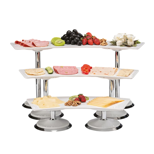 Zicco ZCP-648 Tepsili Melamin Teşhir Standı, 3 Katlı, Beyaz