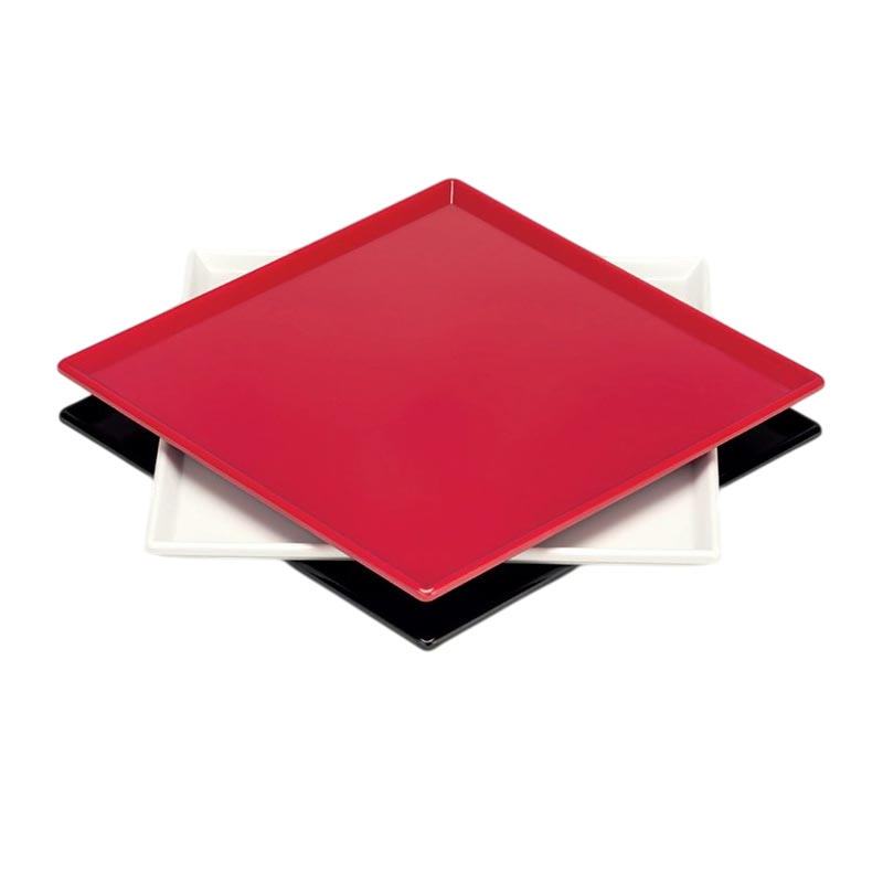 Zicco K-2043 Melamin Kare Teşhir Tabağı, 25x25 cm, Siyah