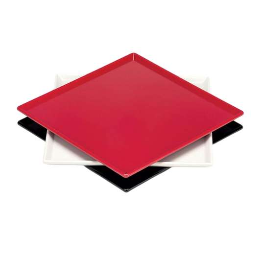 Zicco K-2043 Melamin Kare Teşhir Tabağı, 25x25 cm, Siyah