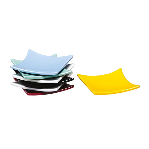 Zicco K-2511 Dikdörtgen Mini Melamin Teşhir Tabağı, 8 cm, Sarı
