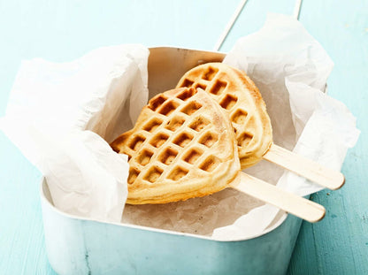 Omake Square Waffle Maker Heart with Sticks