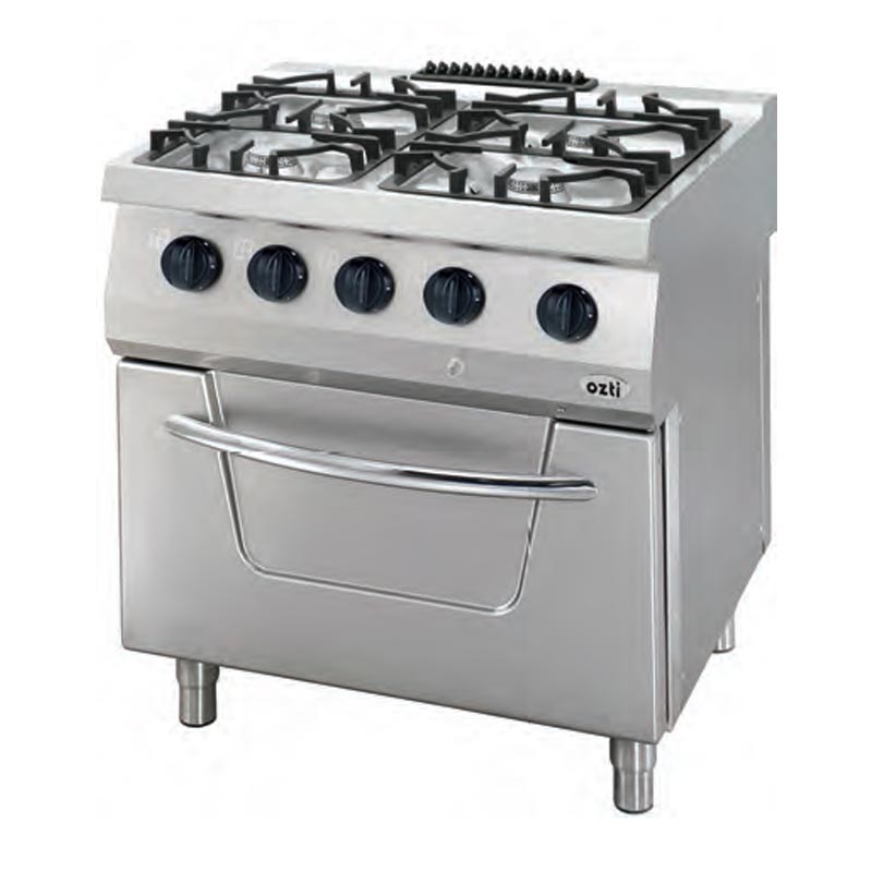 Öztiryakiler 700 OSOGEF 8070 LP Seri 4 Gözlü Fırınlı Kuzine, 80x70x85 cm, Gazlı