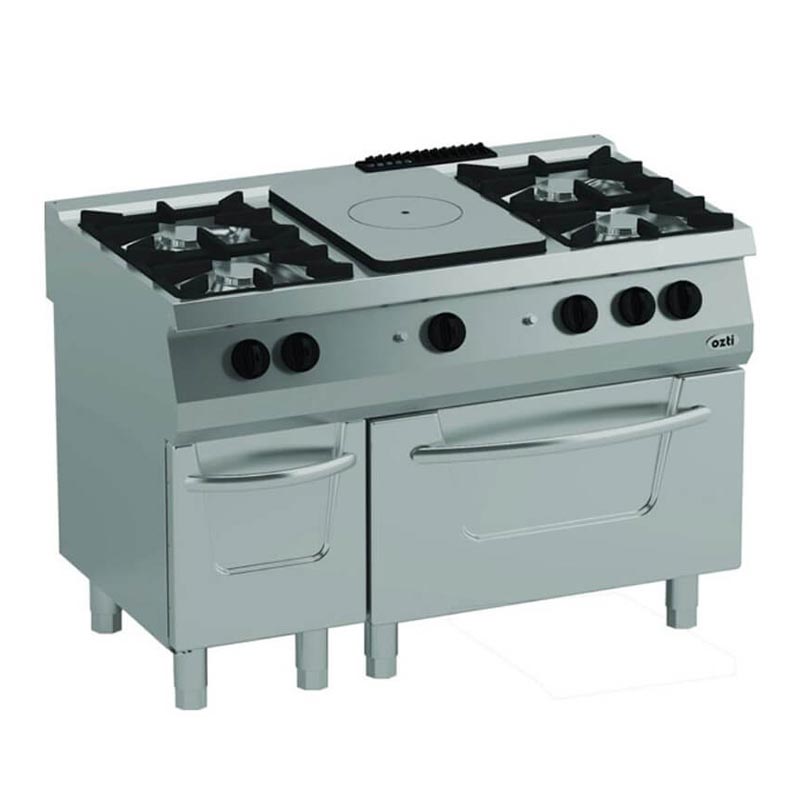 Öztiryakiler 700 Seri OSOGF 12070 LS 4 Gözlü Fırınlı Kuzine, 120x70x85 cm, Gazlı
