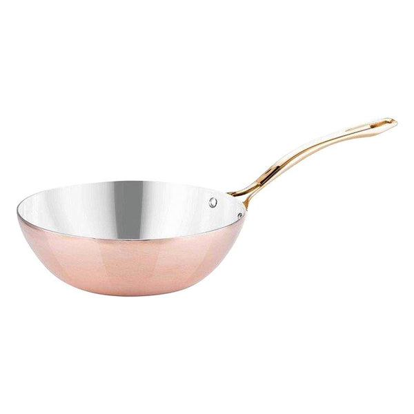 Öztiryakiler İçi Paslanmaz Wok Tava, 22 cm, Bakır