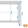 Paslanmaz Çelik Çalışma Tezgahı - ECO -1500x600mm - sırtsız alt raflı