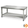 Paslanmaz Çelik Çalışma tezgahı ECO - 1800x600mm- Sırtsız alt raflı