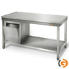 Paslanmaz Çelik Çalışma tezgahı ECO - 1800x600mm- Sırtsız alt raflı
