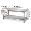 Paslanmaz Çelik Çalışma tezgahı ECO - 2000x700mm- Sırtsız alt raflı