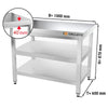 Paslanmaz Çelik Çalışma Tezgahı PREMIUM - 1000x600mm - Alt ve Ara Raflı