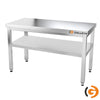 Paslanmaz Çelik Çalışma Tezgahı - PREMIUM- 1000x600mm - Sırtsız alt raflı