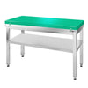 Paslanmaz Çelik Çalışma Tezgahı PREMIUM- 1000x700mm - Alt Raflı, Sırtsız, Kesme Plakası dahil