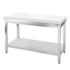 Paslanmaz Çelik Çalışma Tezgahı PREMIUM- 1200x600mm - Alt Raflı, Sırtsız, Kesme Plakası dahil