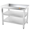 Paslanmaz Çelik Çalışma Tezgahı PREMIUM - 1200x600mm - Alt ve Ara Raflı