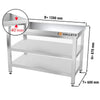 Paslanmaz Çelik Çalışma Tezgahı PREMIUM - 1200x600mm - Alt ve Ara Raflı