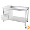 Paslanmaz Çelik Çalışma Tezgahı PREMIUM - 1200x600mm - Sırtsız alt raflı