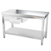 Paslanmaz Çelik Çalışma Tezgahı PREMIUM - 1200x600mm - Sırtsız alt raflı