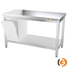 Paslanmaz Çelik Çalışma Tezgahı PREMIUM - 1200x600mm - Sırtsız alt raflı