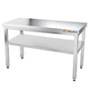 Paslanmaz Çelik Çalışma Tezgahı PREMIUM - 1200x600mm - Sırtsız alt raflı