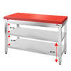 Paslanmaz Çelik Çalışma Tezgahı PREMIUM- 1200x700mm - Alt Raflı, Sırtsız, Kesme Plakası dahil