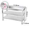 Paslanmaz Çelik Çalışma Tezgahı PREMIUM - 1400x600mm - Alt ve Ara Raflı