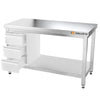 Paslanmaz Çelik Çalışma Tezgahı - PREMIUM- 1400x600mm - Sırtsız alt raflı