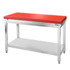 Paslanmaz Çelik Çalışma Tezgahı PREMIUM- 1400x700mm - Alt Raflı, Sırtsız, Kesme Plakası dahil
