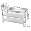 Paslanmaz Çelik Çalışma Tezgahı PREMIUM - 1500x600mm - Alt ve Ara Raflı