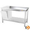 Paslanmaz Çelik Çalışma Tezgahı - PREMIUM- 1500x600mm - Sırtsız alt raflı