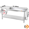 Paslanmaz Çelik Çalışma Tezgahı - PREMIUM- 1600x600mm - Sırtsız alt raflı