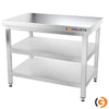 Paslanmaz Çelik Çalışma Tezgahı PREMIUM - 1800x600mm - Alt ve Ara Raflı
