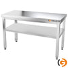 Paslanmaz Çelik Çalışma Tezgahı - PREMIUM- 1800x600mm - Sırtsız alt raflı