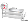 Paslanmaz Çelik Çalışma Tezgahı PREMIUM - 2000x600mm - Alt ve Ara Raflı
