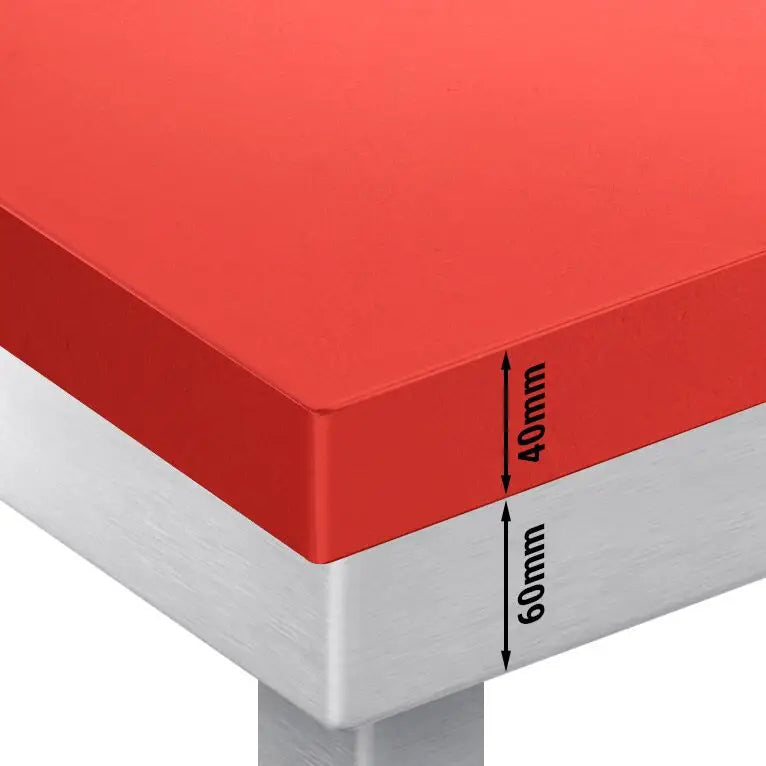 Paslanmaz Çelik Çalışma Tezgahı PREMIUM - 2000x800mm - Kesme plakası dahil sırtsız alt raflı