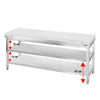 Paslanmaz Çelik Çalışma Tezgahı PREMIUM - 2000x800mm - Kesme plakası dahil, sırtsız alt raflı