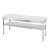 Paslanmaz Çelik Çalışma Tezgahı PREMIUM - 2000x800mm - Kesme plakası dahil, sırtsız alt raflı