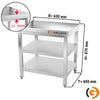 Paslanmaz Çelik Çalışma Tezgahı PREMIUM - 600x600mm - Alt ve Ara Raflı