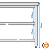 Paslanmaz Çelik Çalışma Tezgahı PREMIUM - 700x600mm - Alt ve Ara Raflı