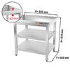 Paslanmaz Çelik Çalışma Tezgahı PREMIUM - 800x600mm - Alt ve Ara Raflı
