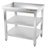 Paslanmaz Çelik Çalışma Tezgahı PREMIUM - 800x600mm - Alt ve Ara Raflı