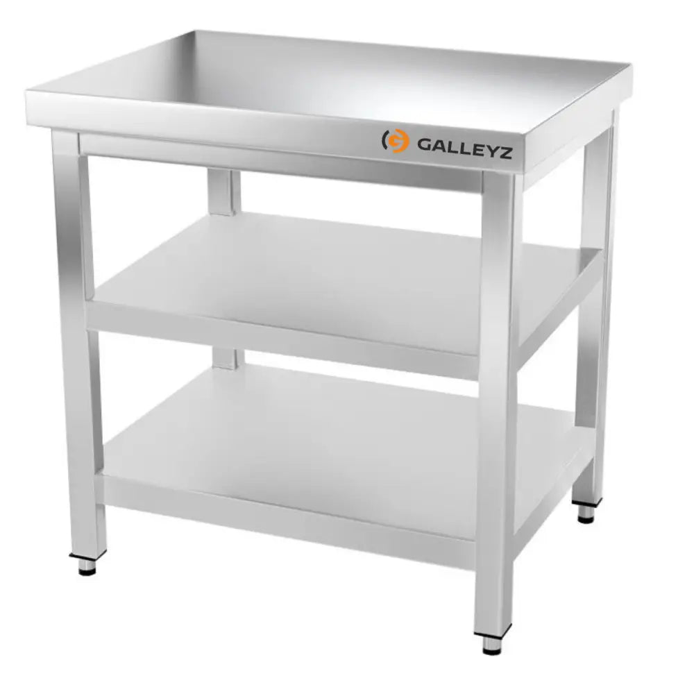 Paslanmaz Çelik Çalışma Tezgahı PREMIUM - 800x600mm - Alt ve Ara Raflı