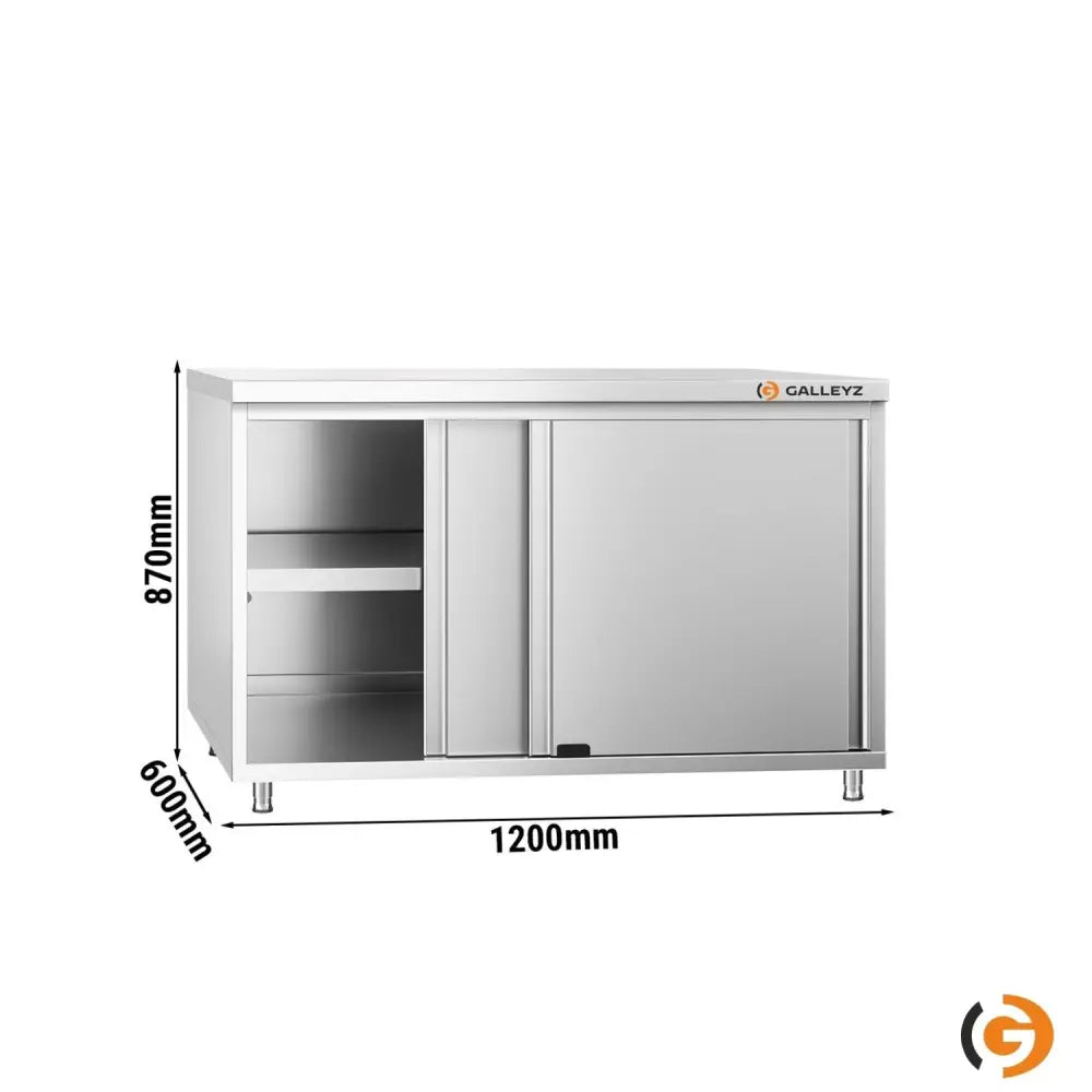 Paslanmaz Çelik Dolaplı Çalışma Tezgahı ECO – 1200x600 mm – Sürgü Kapılı