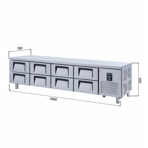 Iceinox Pişirici Altı Buzdolabı - 8 Çekmeceli - 240x70x60 Cm