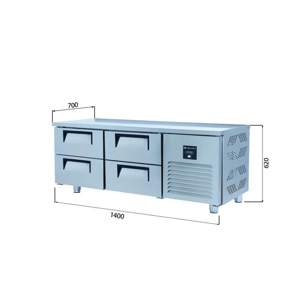 Iceinox Pişirici Altı Dondurucu - 4 Çekmeceli - 140x70x60 Cm