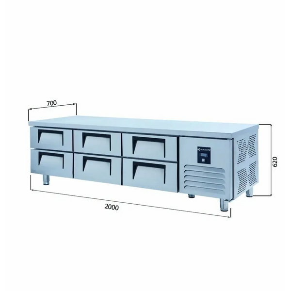 Iceinox Pişirici Altı Dondurucu - 6 Çekmeceli - 200x70x60 Cm
