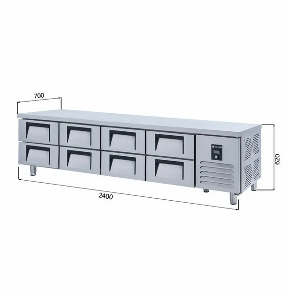 Iceinox Pişirici Altı Dondurucu - 8 Çekmeceli - 240x70x60 Cm