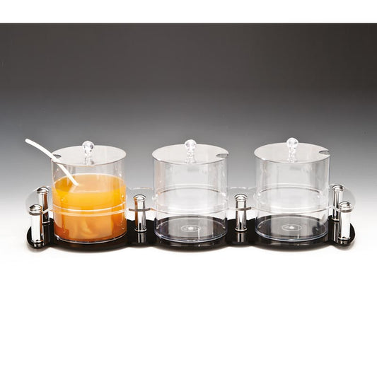 Zicco ZCP-132 Polikarbon 3 Bölmeli Sosluk Reçellik Standı, 2.1 L, 21x65 cm